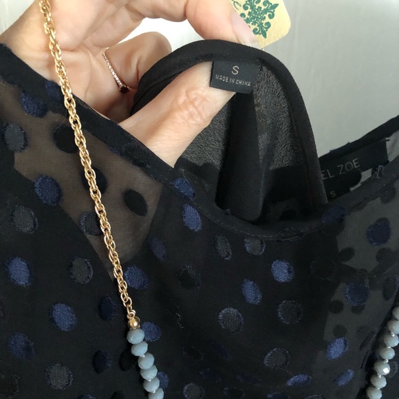 💙 Black Rachel Zoe polka dot swing top 💙 Sz S - Picture 3 of 8